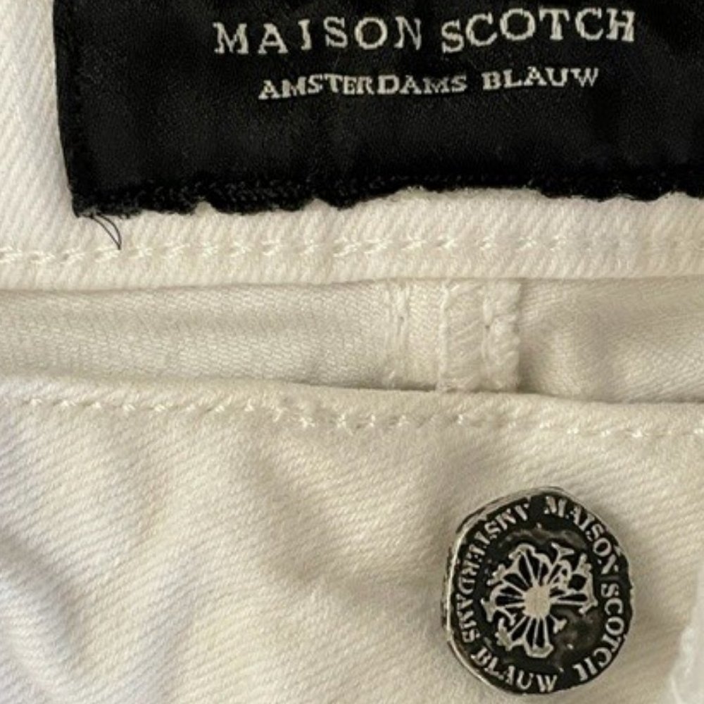 MAISON SCOTCH Amsterdams Blauw SKINNY WHITE JEANS Size 24 Regular, Like New - Picture 6 of 13